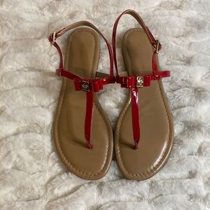 BCBG Patent Leather Red Bow sandals size 7 1/2